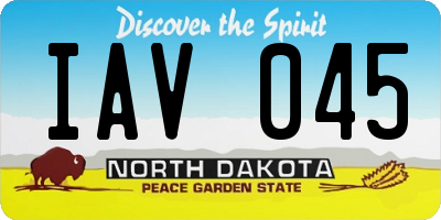 ND license plate IAV045