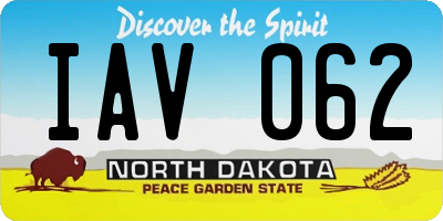 ND license plate IAV062