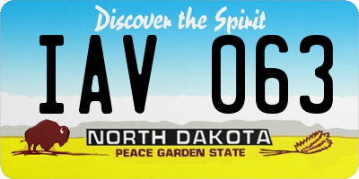ND license plate IAV063