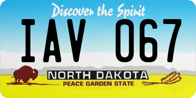 ND license plate IAV067