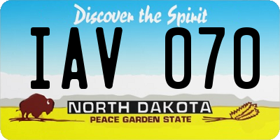 ND license plate IAV070