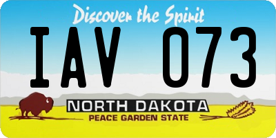 ND license plate IAV073