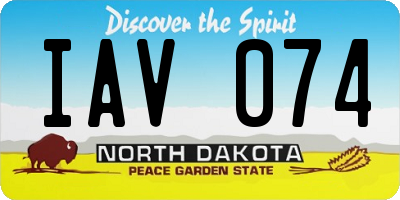 ND license plate IAV074