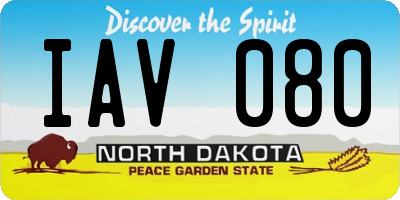 ND license plate IAV080