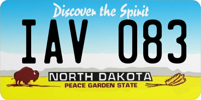 ND license plate IAV083