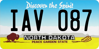 ND license plate IAV087