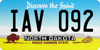 ND license plate IAV092