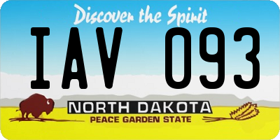 ND license plate IAV093