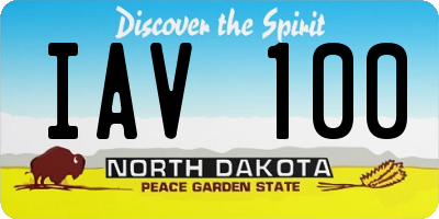 ND license plate IAV100
