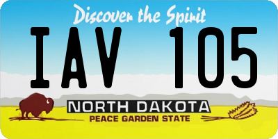 ND license plate IAV105