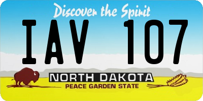 ND license plate IAV107