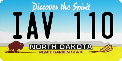ND license plate IAV110