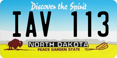 ND license plate IAV113