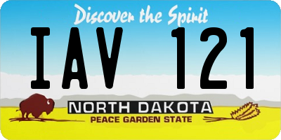 ND license plate IAV121