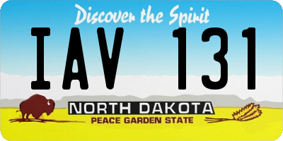 ND license plate IAV131