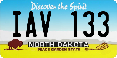 ND license plate IAV133