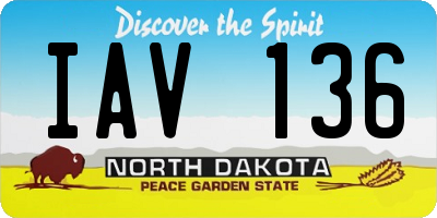 ND license plate IAV136