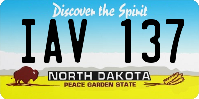 ND license plate IAV137