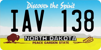 ND license plate IAV138