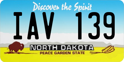 ND license plate IAV139