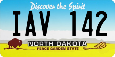 ND license plate IAV142