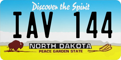 ND license plate IAV144