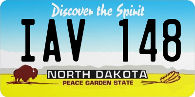 ND license plate IAV148