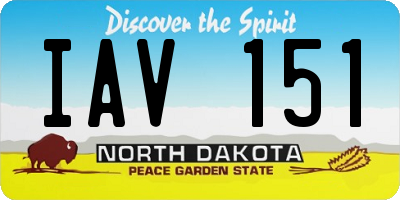 ND license plate IAV151