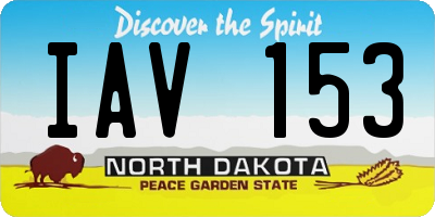 ND license plate IAV153