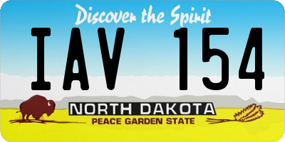 ND license plate IAV154