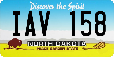 ND license plate IAV158
