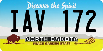 ND license plate IAV172