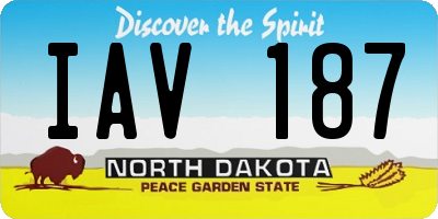 ND license plate IAV187