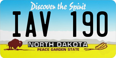 ND license plate IAV190