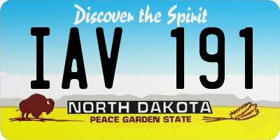 ND license plate IAV191