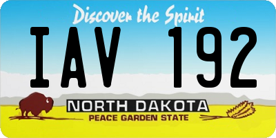 ND license plate IAV192