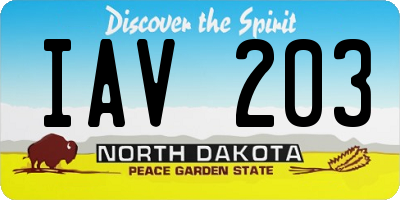 ND license plate IAV203
