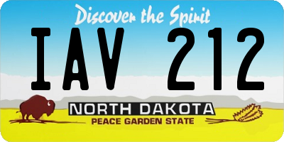 ND license plate IAV212