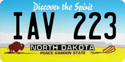 ND license plate IAV223
