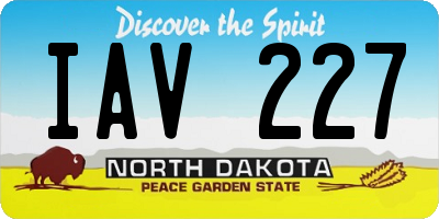 ND license plate IAV227