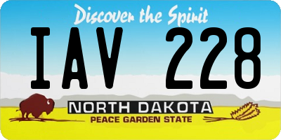 ND license plate IAV228
