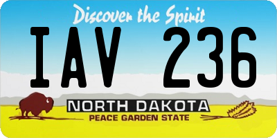 ND license plate IAV236