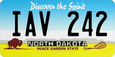ND license plate IAV242