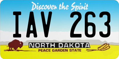 ND license plate IAV263