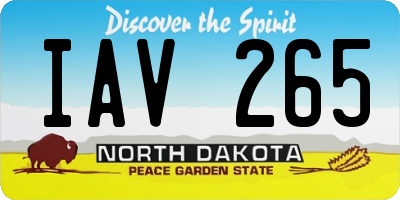 ND license plate IAV265