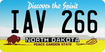ND license plate IAV266
