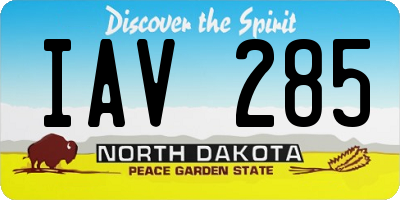 ND license plate IAV285