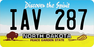 ND license plate IAV287