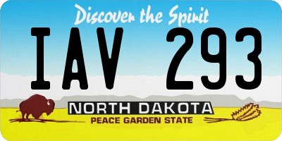 ND license plate IAV293