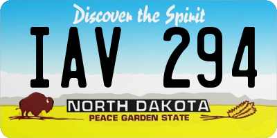 ND license plate IAV294